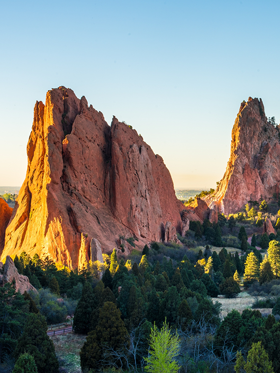 Mountains in the middle of a forested area